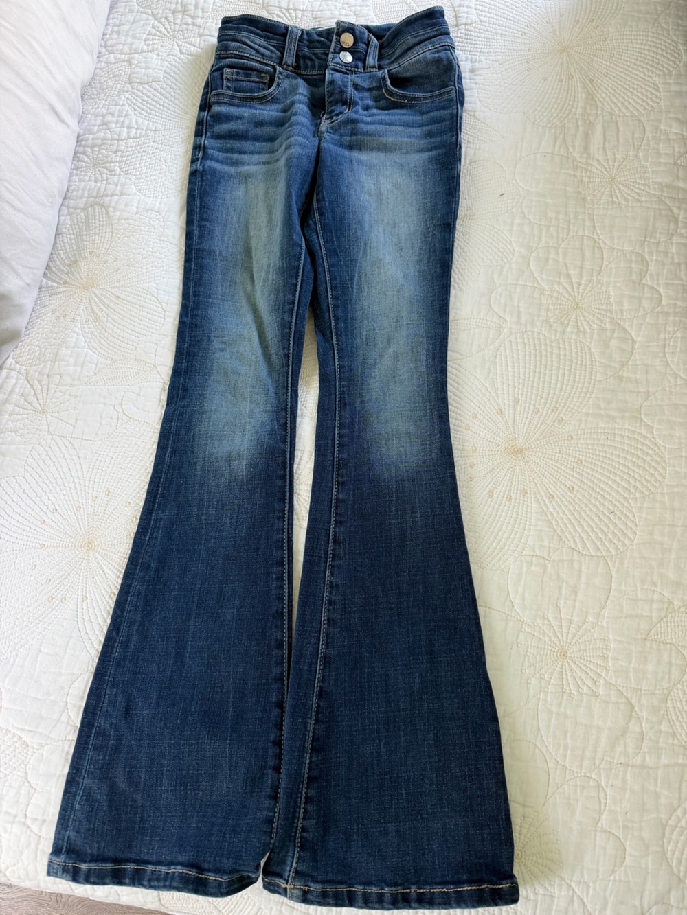 BKE Kids Dark Blue Faded Flare Jeans